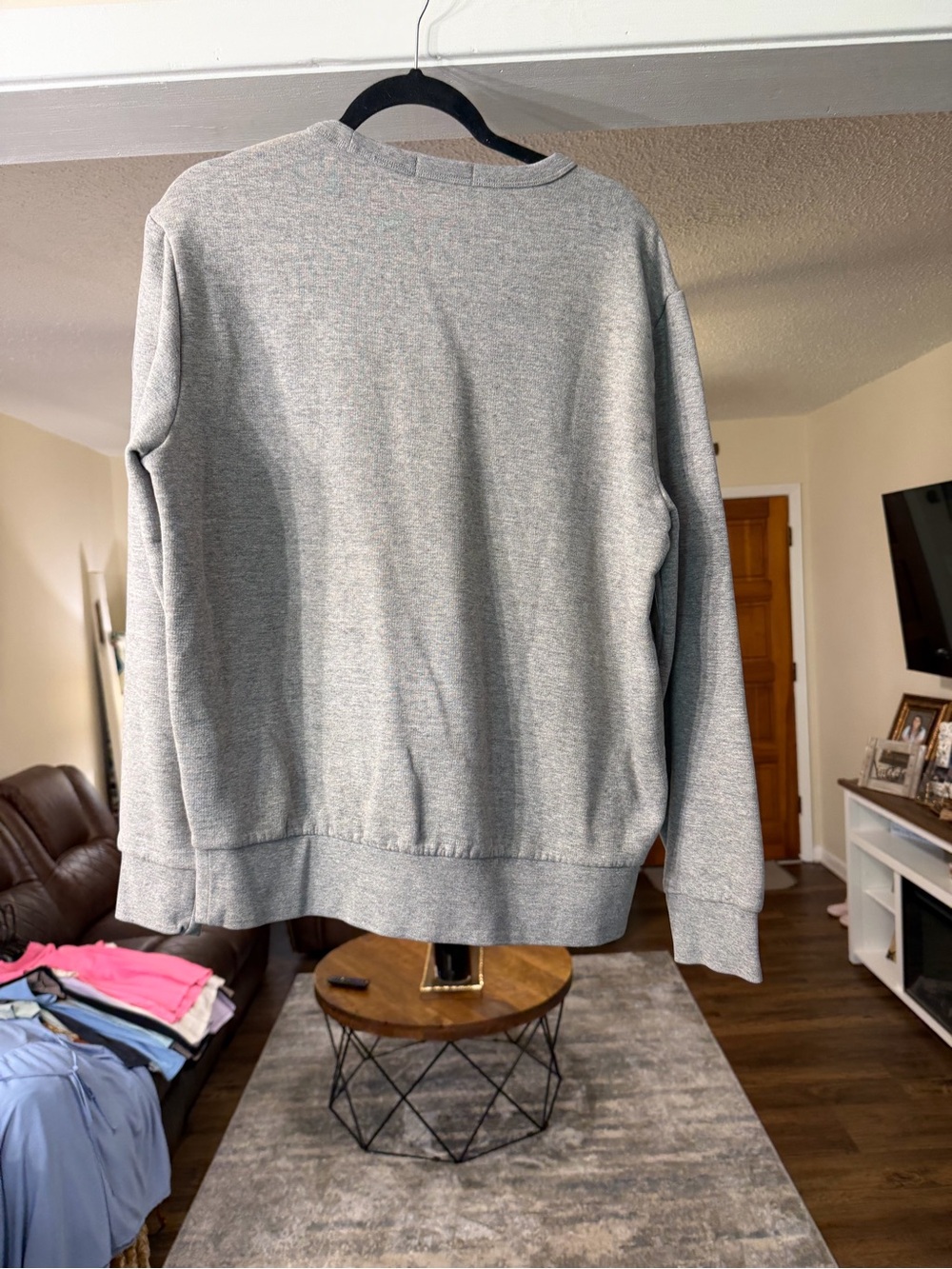 Ralph Lauren Gray Crewneck Sweatshirt with Red Polo Appliqué - Picture 5 of 5